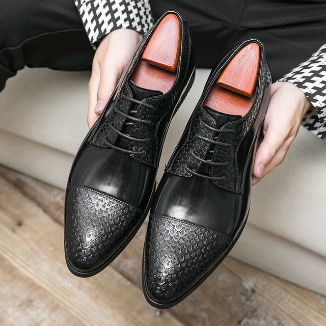New Brown Oxfords for Men Round Toe Lace-up Spring Autumn Dress Business Men's Shoes Free Shipping Size 38-48 1