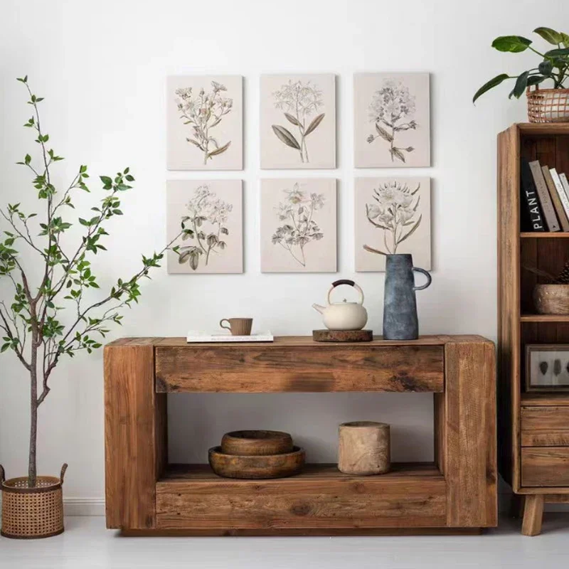 Шкафы для хранения из цельного дерева гостиной кладовая кофейный сервант