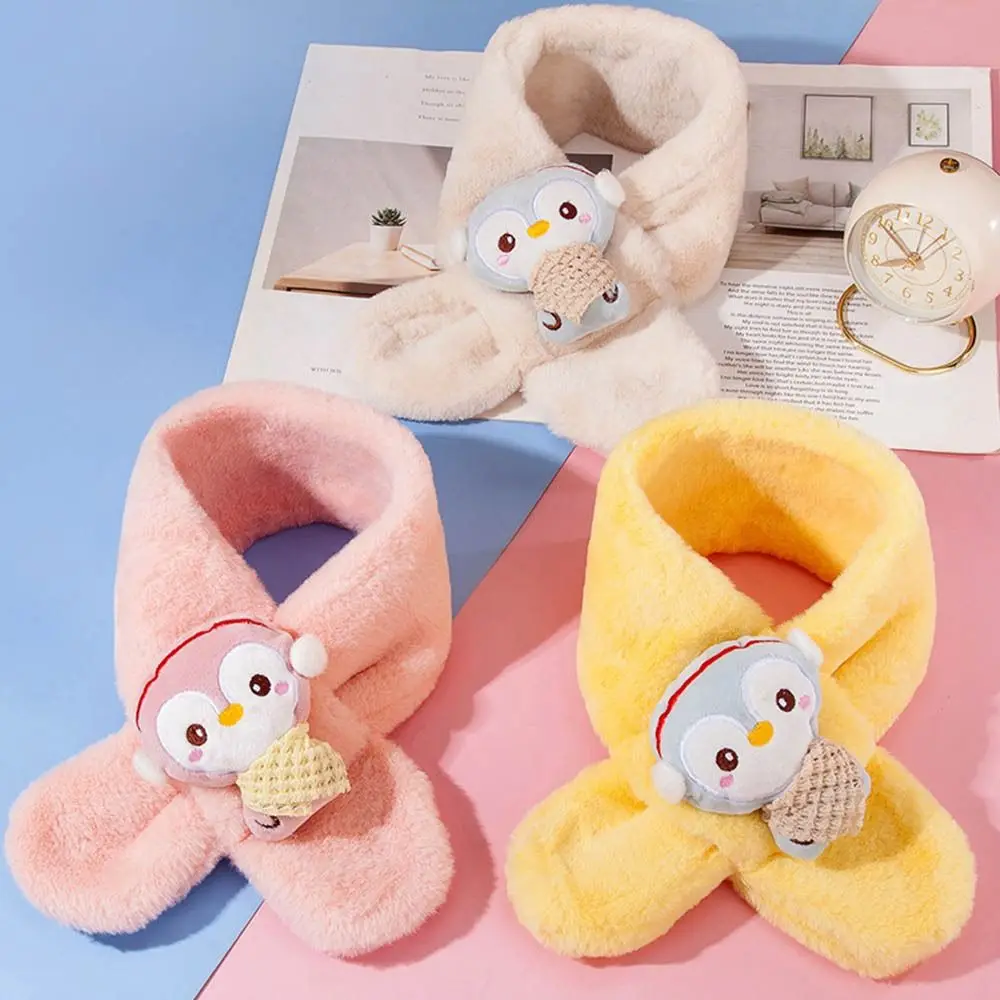 

Мультяшная кукла Пингвин Детский плюшевый шарф с перекрестным воротником имитация кролика детская Шейная шаль зимняя