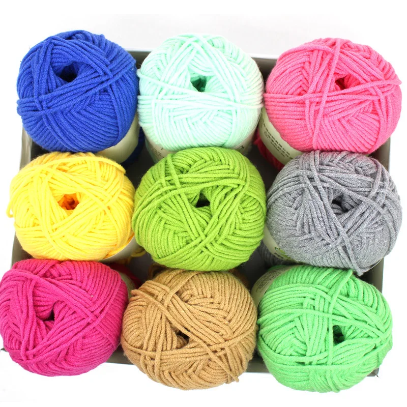 5 Balls 5 Strands Baby Yarn Milk Cotton Plush Yarn for Hand Knitting Soft Hand Woven Croche Threads Needles Wool Yarns Knitting