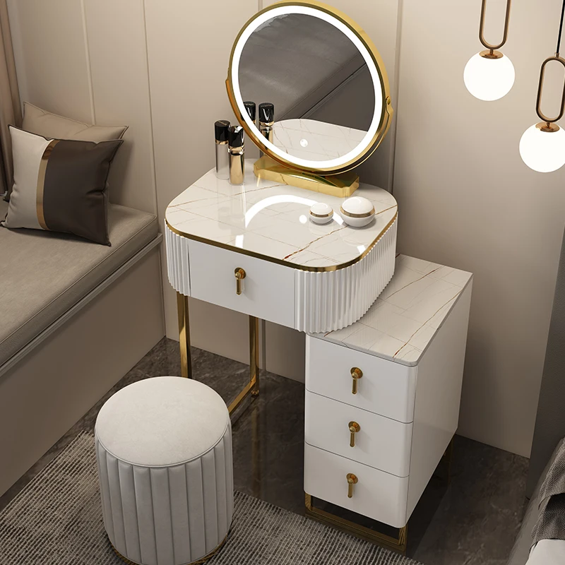 

Drawers Mirror Dressing Table Makeup Modern Coffee Multifunction Dressing Table White Luxury Vestidores Bedroom Furniture W
