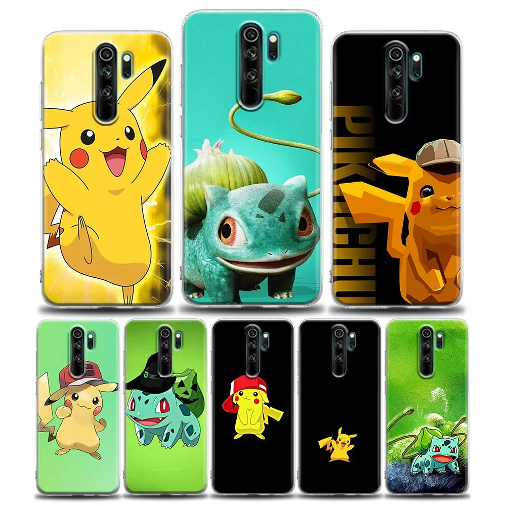 

Pikachu Pokemon Bulbasaur Phone Case for Redmi 8 8A 7 9 9C Y3 K20 K30 K40 Note 7 8 9 10 8T Pro Soft Silicone Case Pikachu