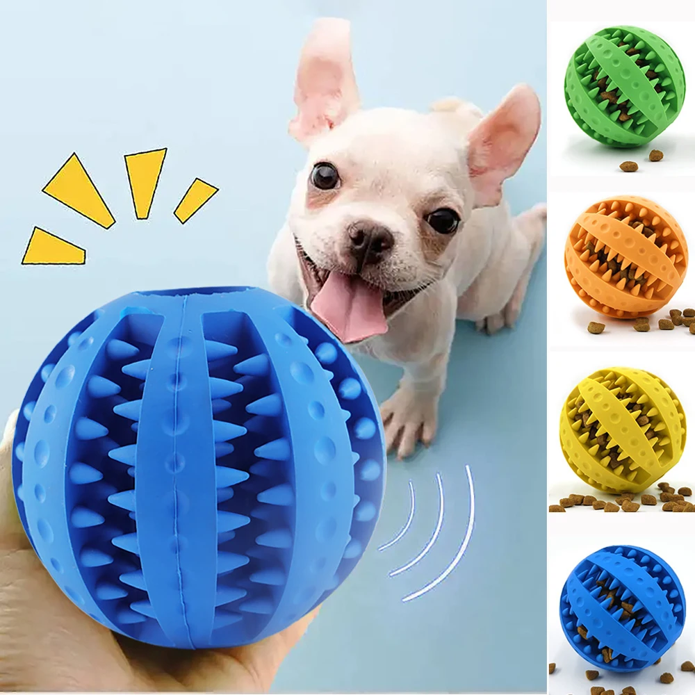

1PC 5cm Natural Rubber Pet Dog Toys Dog Chew Toys Tooth Cleaning Treat Ball Extra-tough Interactive Elasticity Ball Pet Products