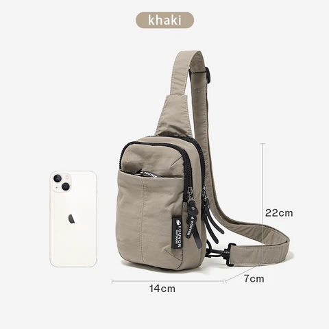 Fouvor 2025 Новая модная спортивная женская нагрудная сумка, маленькая уличная сумка через плечо для бега, повседневная парусиновая водонепроницаемая поясная сумка 3043-11