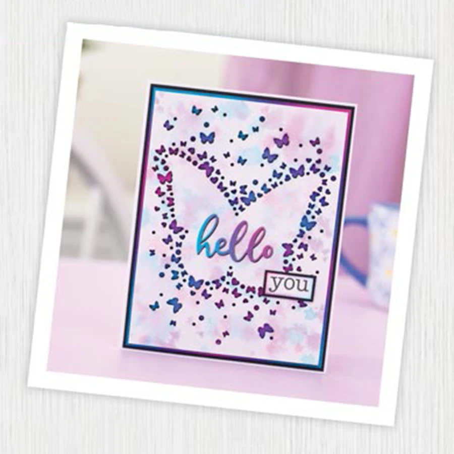 Hello Butterfly пресс-формы для скрапбукинга из стали серебристого цвета