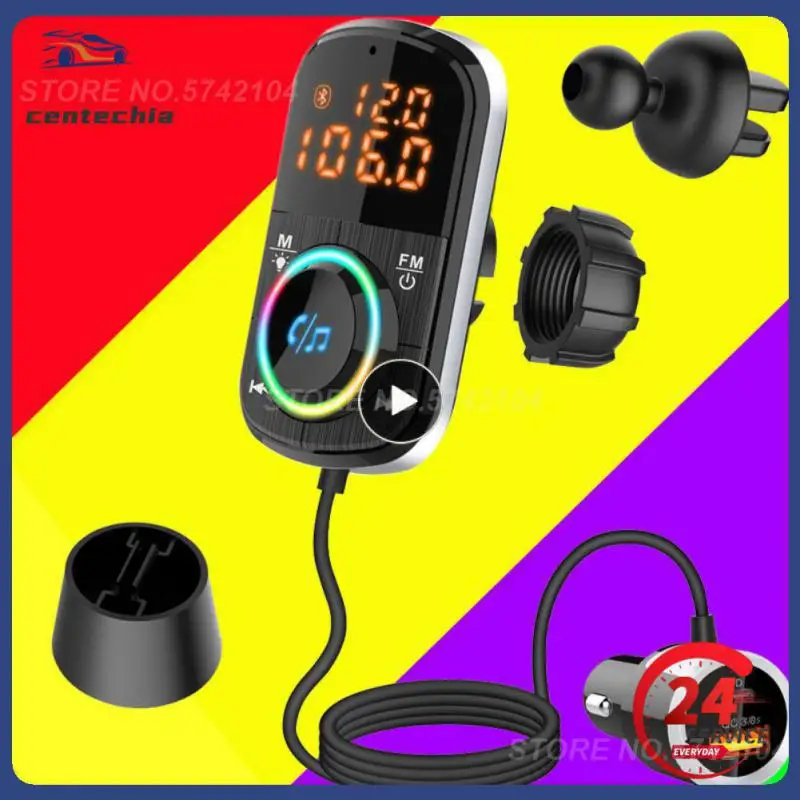 

Qc3.0 Fast Charge Car Bluetooth Mp3 Player Bc71 Car Ambient Light Charger Universal Multifunctional Pd Car Charger