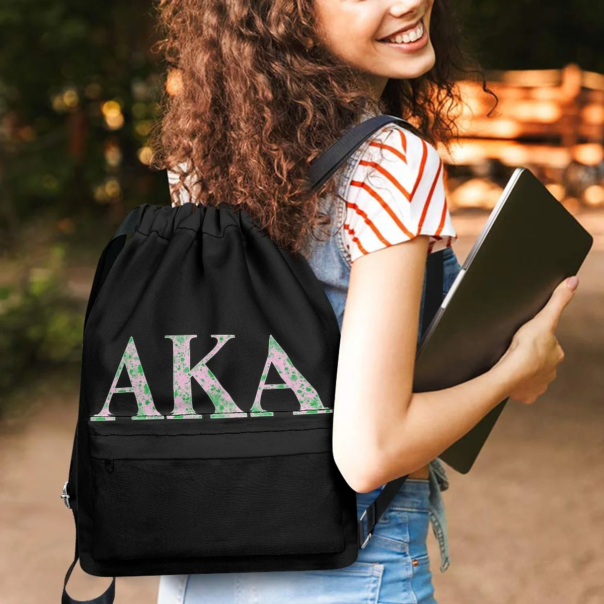 Alpha Kappa Alpha School Bags for Kids Girls Boys Casual Backpack Back to School Portable Children Drawstring Bags Student 2023