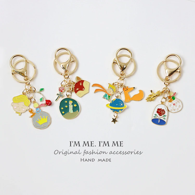 Милый принц Роза мультфильм аниме маленький брелок Лисичка искусственная