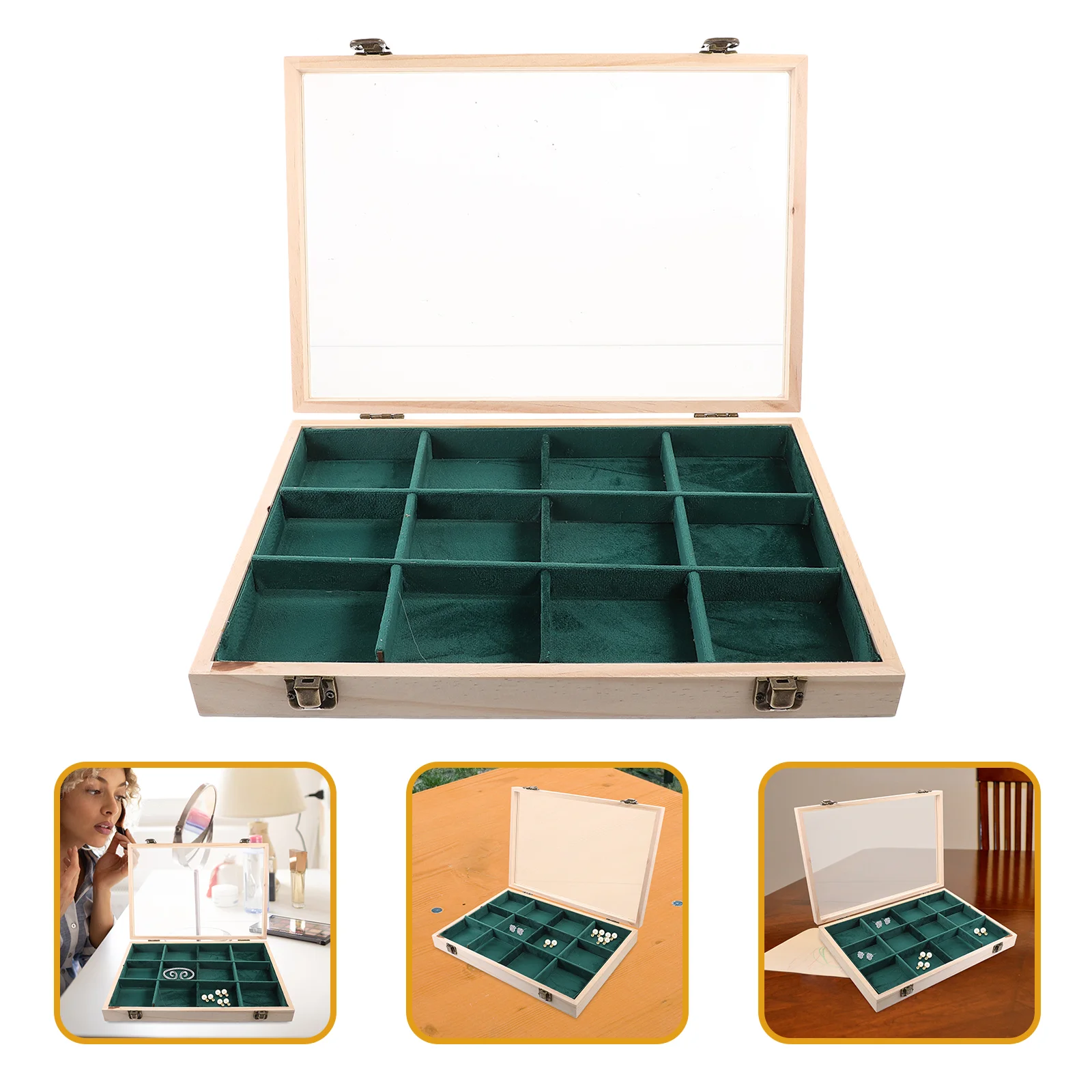 

Ring Bracelet Display Organizer Jewelry Storage Container Earrings Necklace Case Holder