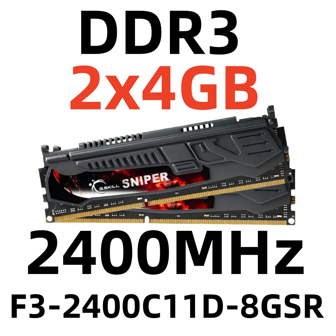 Операционная память G.SKILL SNIPER DDR3 2400 Мг ≈ 8 Гб для ПК 2x4 ГБ F3-2400C11D-8GSR