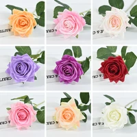 13p artificial rose high quality glued silk flower wedding party hotel scene arrangement valentines day gift simulation flower