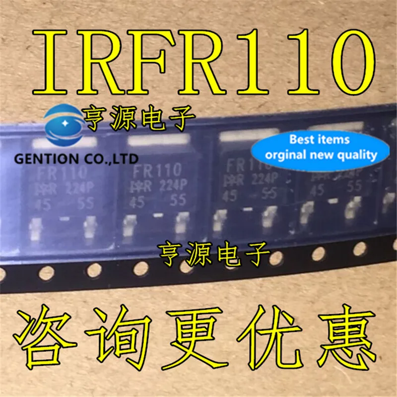 

10Pcs IRFR110 IRFR110TRPBF FR110 TO-252 in stock 100% new and original