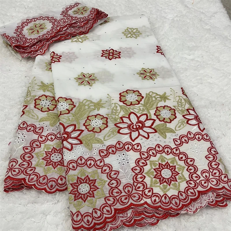 

5 + 2 ярда швейцарская ткань новейшая Тяжелая вышивка бисером африканская 100% хлопковая вуаль кружева популярный Дубай Стиль для свадебвечер...