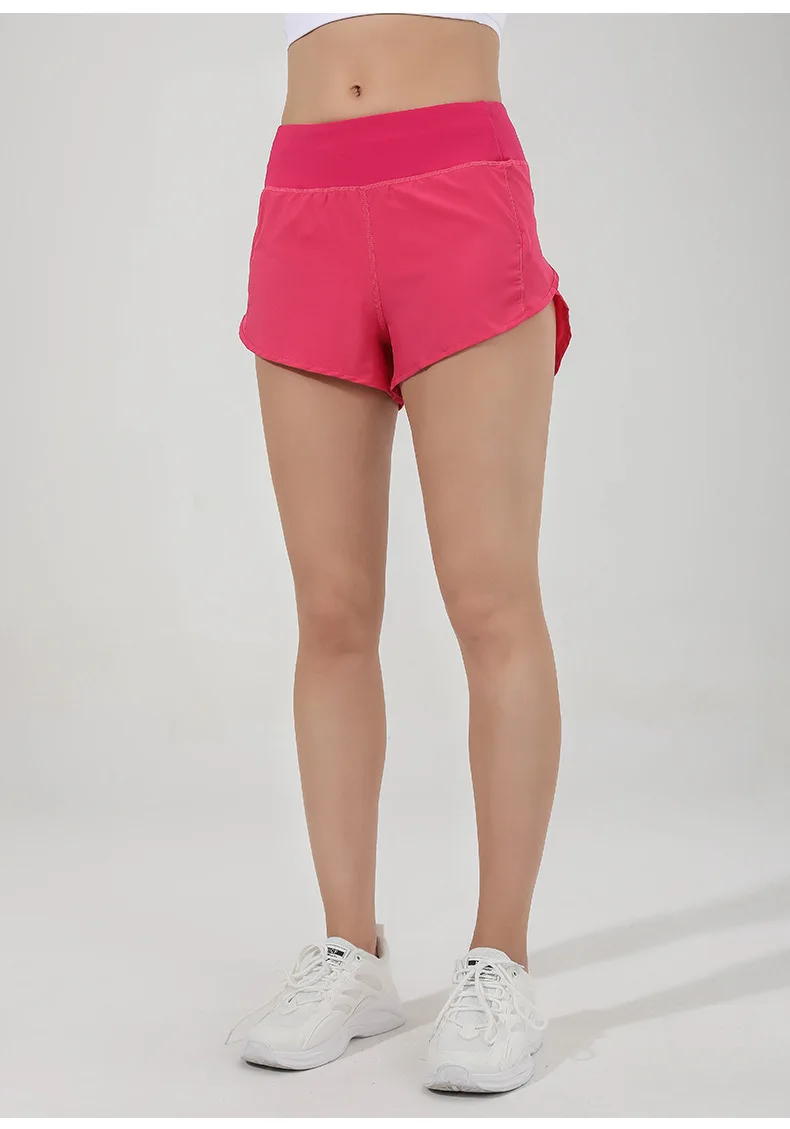 Lulu Shorts Back Zipper Pockeks Women Sports Shorts With Liner Running Short Exercise Fitness Workout Training Shorts Sportswear