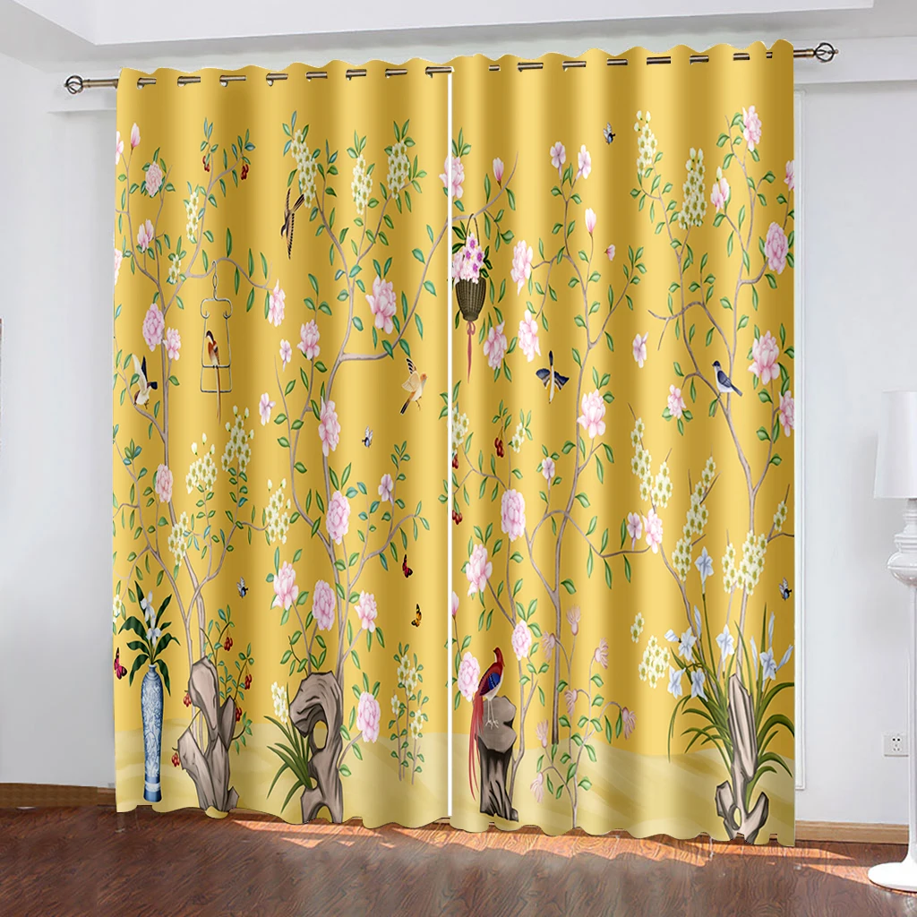 

Роскошные затемняющие 3D оконные шторы, бежевые цветочные шторы, 3d занавески, затемняющие шторы для гостиной