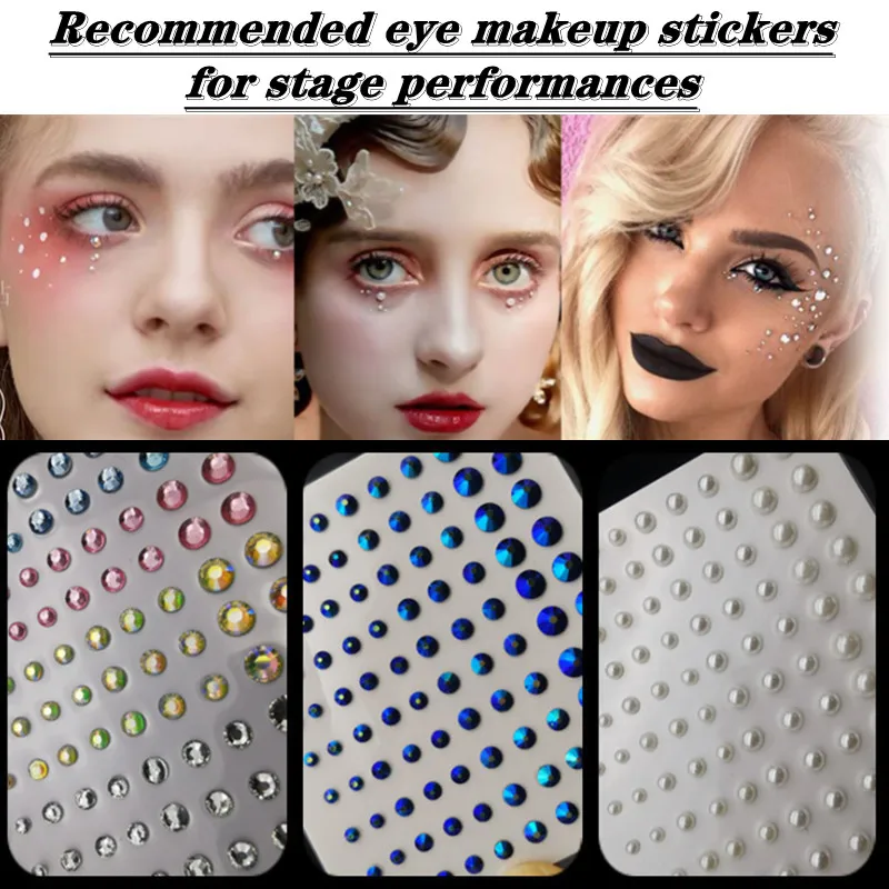 

Makeup Eyeliner Eyeshadow Face Diamonds Mixed Size Festival Body Decoration Temporary Tattoos Jewels Stickers Nail Rhinestone