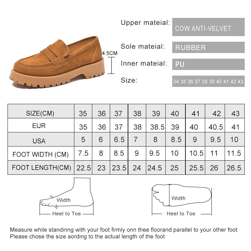 AIYUQI Women Loafers Shoes Suede Genuine Leather 2023 British Style Women's Spring Shoes Thick Bottom Large Size Ladies Shoes images - 6