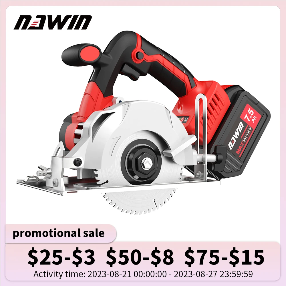 NAWIN Electric Circular Saw Brushless 125mm Power Tools Dust