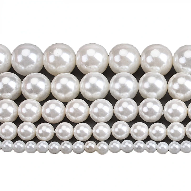 

Natural Shell Beads White Shell Pearl Beads Round Loose Beads 2 3 4 6 8 10 12 14 16mm For Bracelets Necklace Jewelry Making