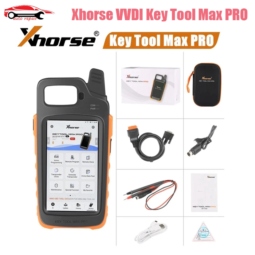 

Программатор Xhorse VVDI Key Tool Max PRO с мини-инструментом OBD и ключевым инструментом, максимальные функции, добавление напряжения и тока утечки