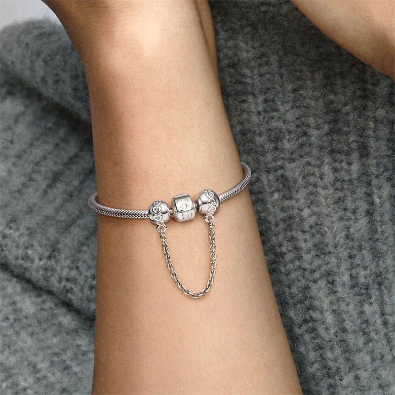 hot selling high quality authentic silver color snake chain pandora bracelets brand charm silver 925 bracelet for women jewelry free global shipping