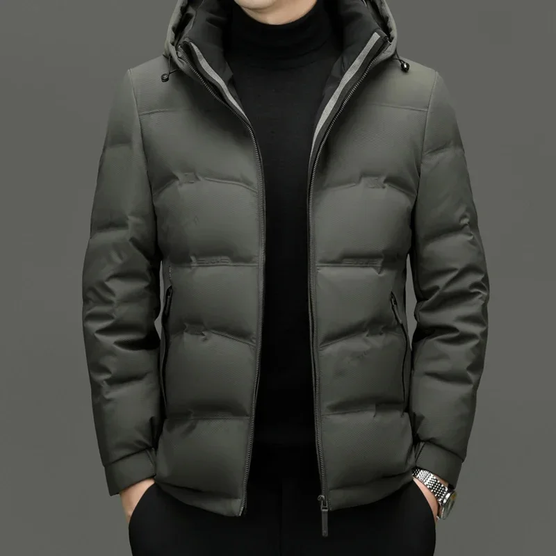 Новинка пуховики из молочного шелка роскошная короткая Мужская Дизайнерская