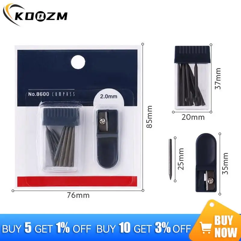 

2mm Compass Core Pencil Sharpener Replacement Pencil Lead Compass Stationery Drafting Tool For School Home Students Drafting