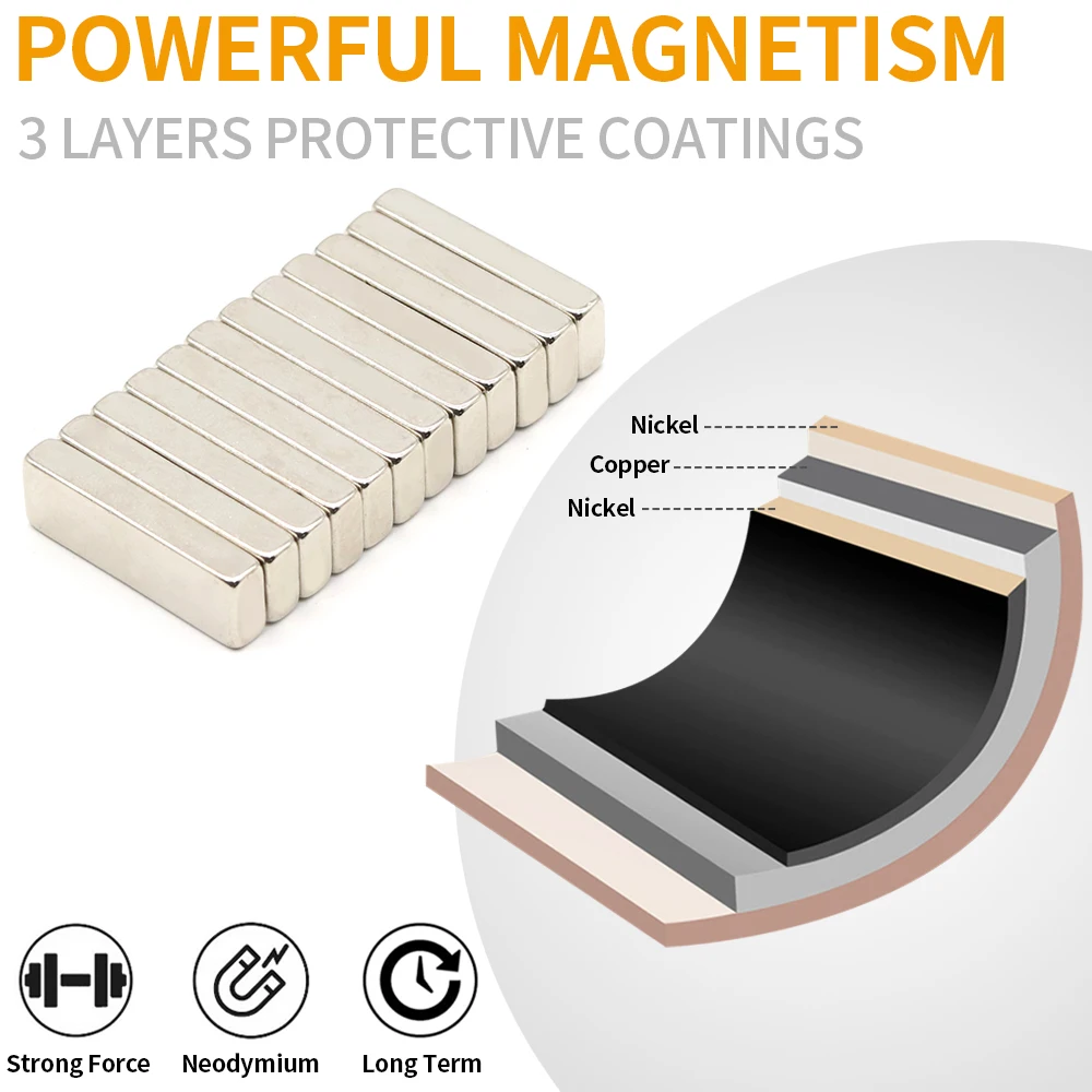 Неодимовый магнит N35 30x10x5 мм 5/10 шт.