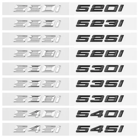 Для BMW 5 серии E39 E60 E61 F10 F11 G30 520d 523d 525i 528i 530e 535i 540e Автомобильный Стайлинг Багажник Буква Эмблема Задняя Крышка Логотип Черный