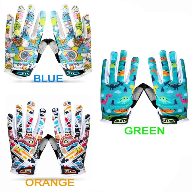 Upgraded Kids Non-Slip Bicycle Cycling Gloves Full Finger Gel Padding Glove Outdoor Road Mountain Bike Age 2-11 Drop Ship 2