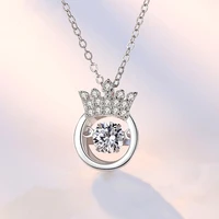 new fashionsilver crown throbbing zircon necklace women 2022 latest wedding royal colors clean stone lady party jewelry