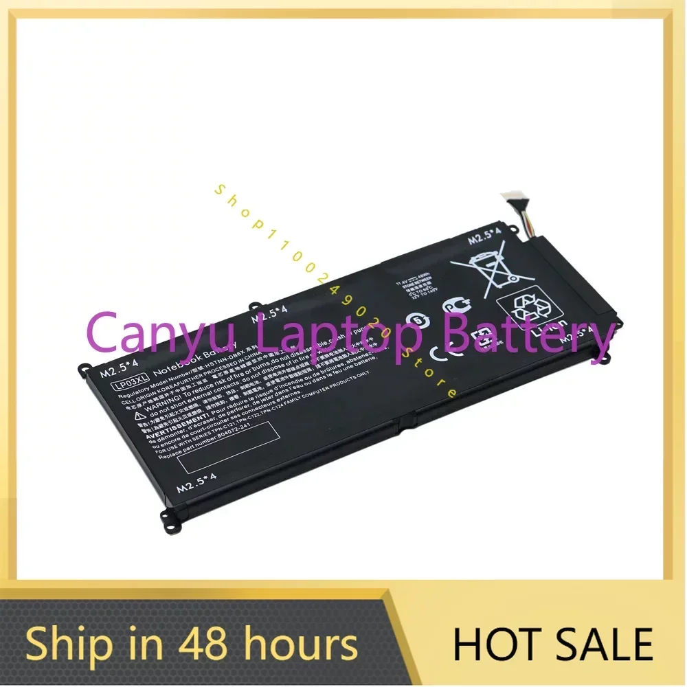 LP03XL для HP Envy TPN-C122 807417 -005 HSTNN-DB7C DB6C 15-AE020TX AE015TX Новый аккумулятор ноутбука 11 4 В 48 Втч