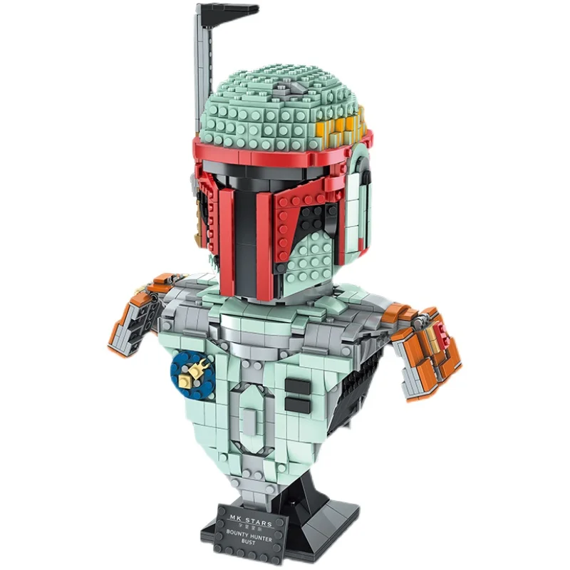

Disney The Mandalorian Stars Space Wars Darth Vader Boba Fett Hunter Helmet Bust Building Blocks Bust Bricks Kid Gift Boy Toys