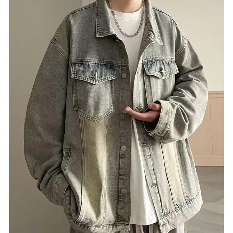 Универсальная джинсовая куртка для мужчин Новинка осени 2023 модный брендовый топ