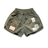 21ss kapital hirata hohiro lettered printed used elastic waist heavy washing casual mens loose shorts boxing pants