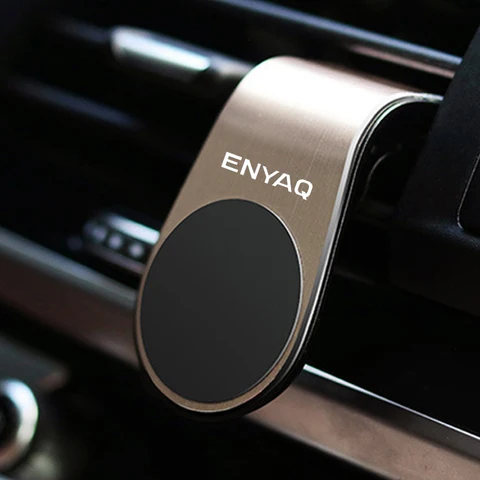 Автомобильный держатель для телефона с логотипом skoda Enyaq, GPS-держатель, зажим для вентиляционного отверстия, металлический магнит на 360°, подставка для телефона, аксессуары для интерьера