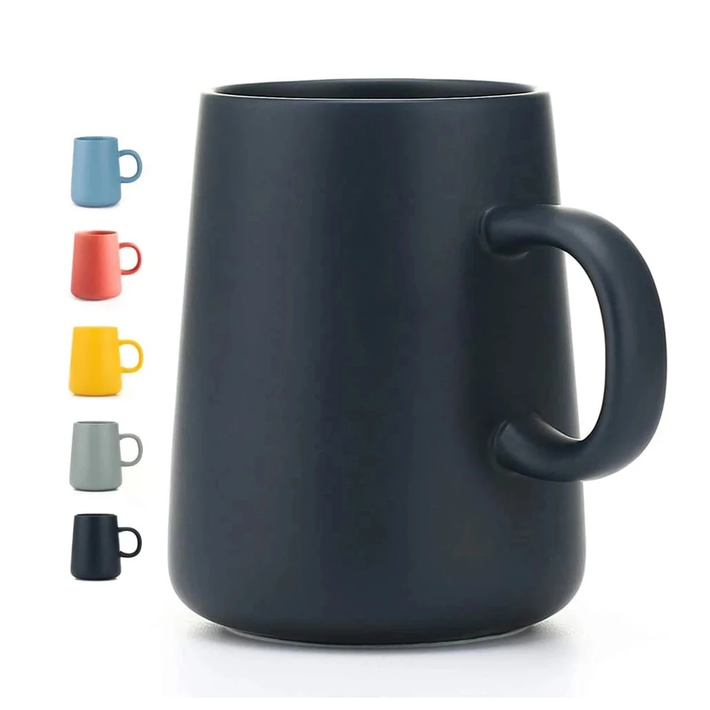 

450 мл керамическая чайная чашка, очень большие кружки, кофейные чашки, широкая керамическая одноцветная матовая большая кофейная чашка, чайная чашка с ложкой