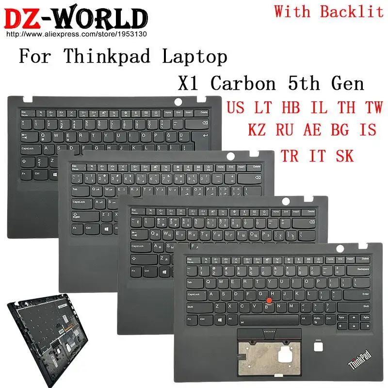 Для Lenovo Thinkpad X1 Carbon 5-го поколения 5 US LT HB TH TW KZ RU ARA BG IS TR IT SK клавиатура с корпусом и подставкой для рук верхний корпус C крышка