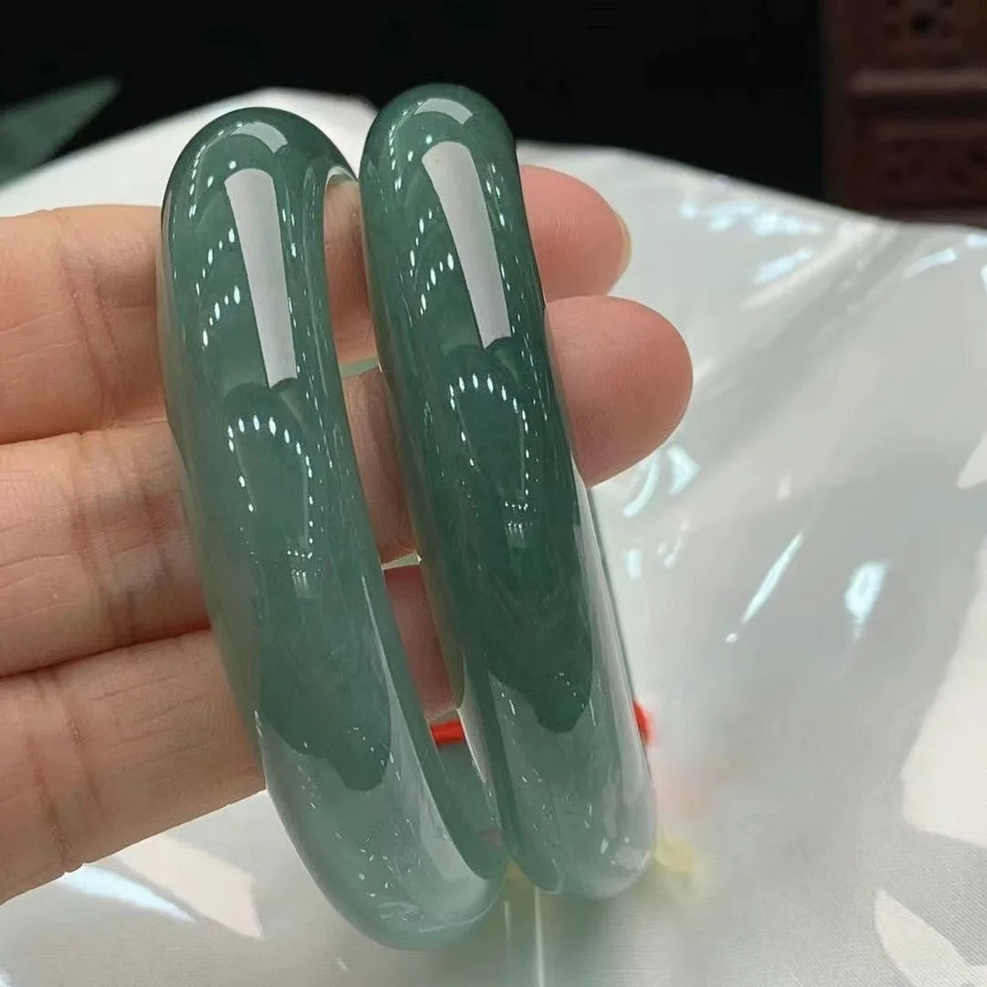 Натуральный бирюзовый Jadeite афганский браслет круглый стержень Женская резьба