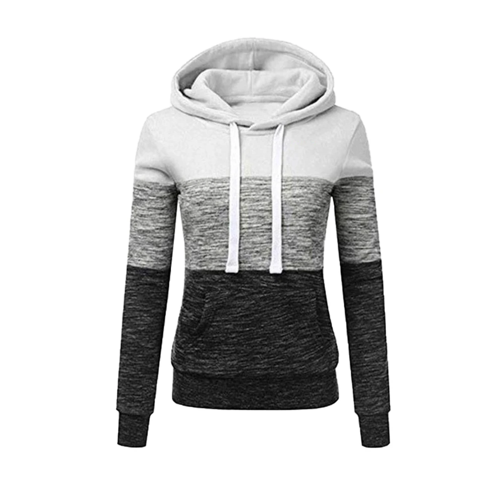 

Толстовка Женская с длинным рукавом, приталенный Однотонный свитер, флисовые свитшоты с капюшоном, Повседневный пуловер, подходящий цвет