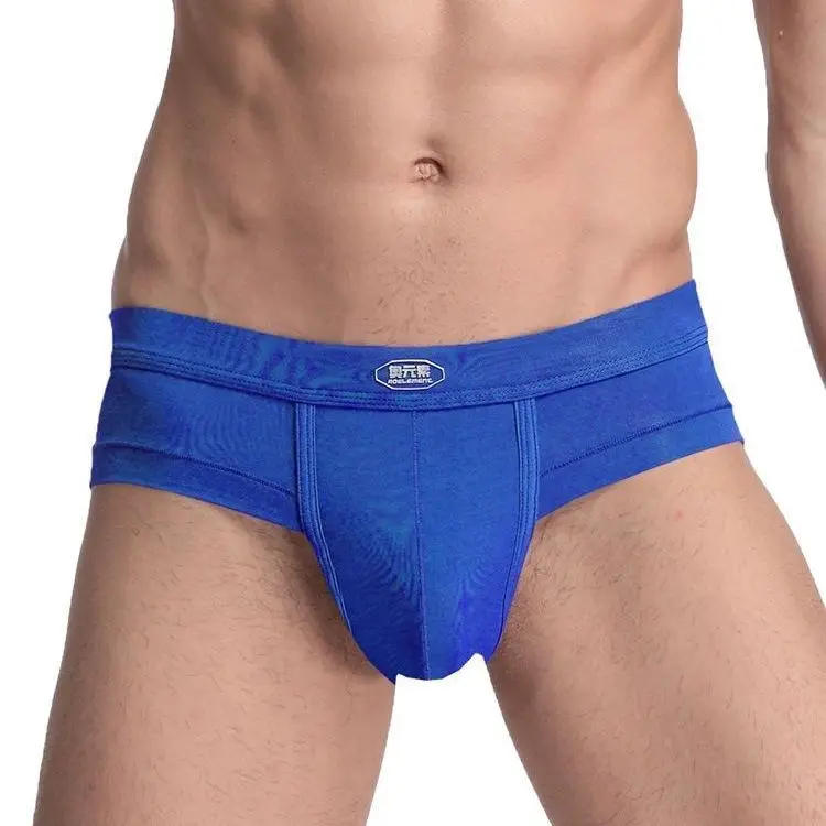 Men's Underwear Sexy Briefs Modal Separation Youth Shorts Head U-Shaped Big Bag Breathable Mid Waist Boxershorts for Large Penis