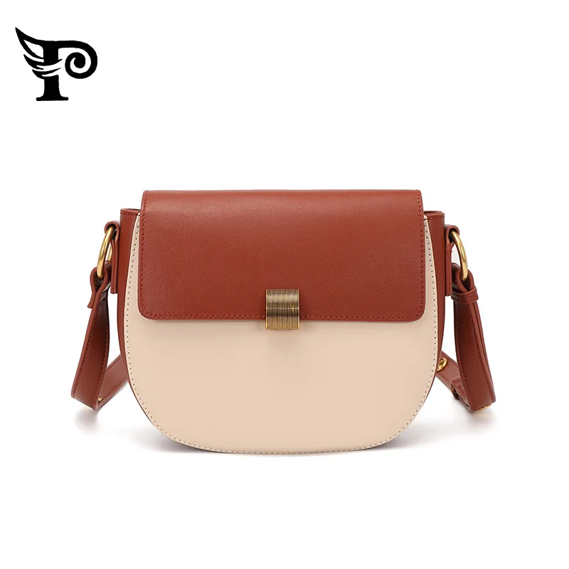 

PIFEITE Retro Women Shoulder Bag Light Luxury Texture Women's Bag New Cowhide Leather Saddle Bag Shoulder Messenger Armpit Bag