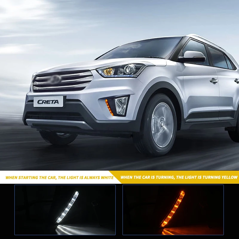 Светодиодный дневной свет DRL для Hyundai iX25 2014 2016 дневные ходовые огни