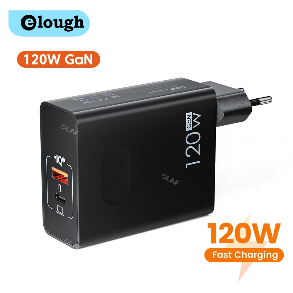 

120W GaN Fast Charger USB C Wall Charger Fast Charging PD QC3.0 Cell Phone Charger Adapter For iPhone Xiaomi Huawei Samsung