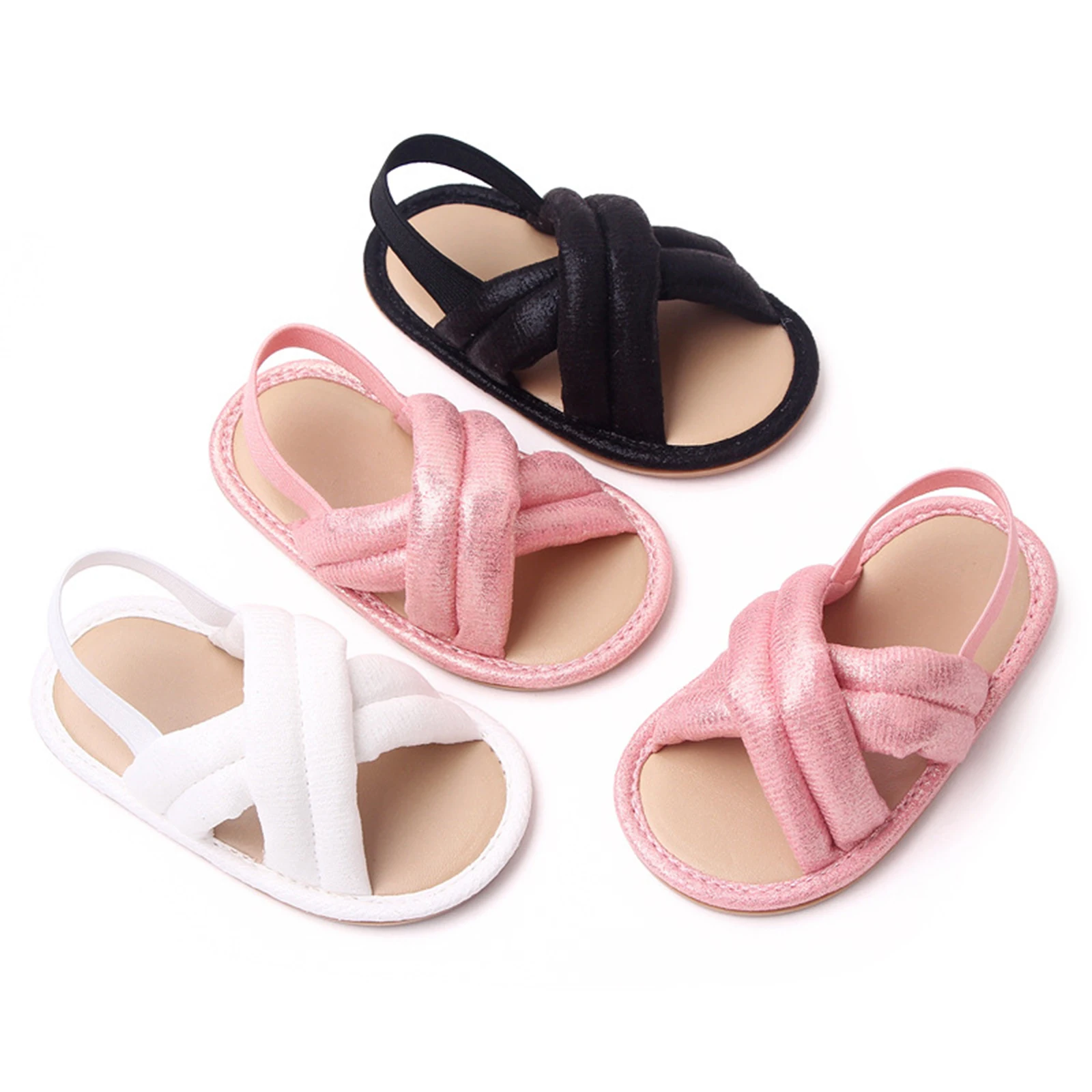 

0-12M Infant Baby Boy Girl Summer Sandals Cross Anti-slip Soft Sole Crib Prewalker Casual Shoes For Outdoor School Party