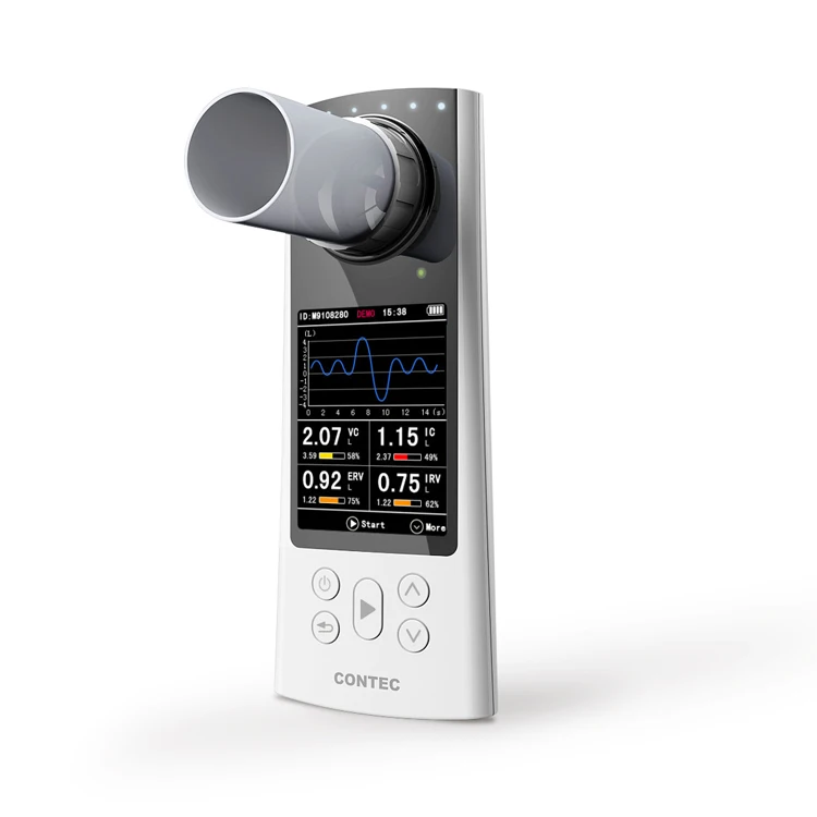 

Спирометр с цветным дисплеем CONTEC SP80B USB CE, программное обеспечение USB OC BT Спирометрия, мерное устройство легких FVC