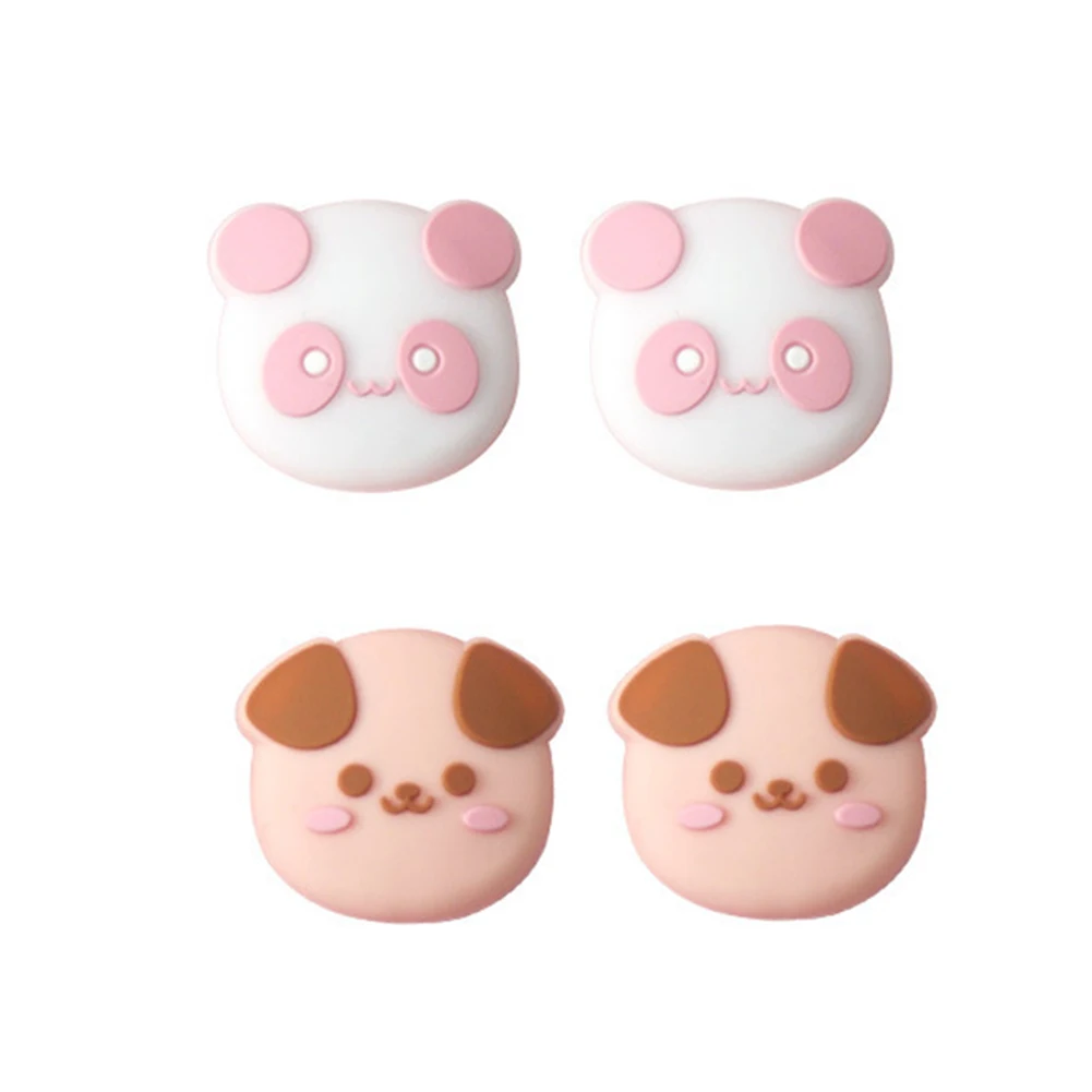 

4pcs Dog Panda Thumb Stick Grip Cap Cover for Switch/Switch OLED Controller Case Gamepad Joystick Soft Protective Case