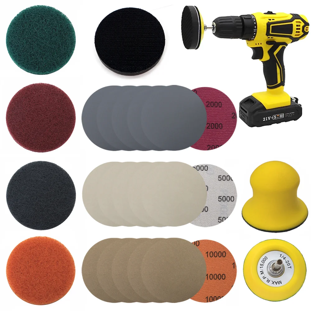 

75 мм комплект для восстановления автомобильных фар, сверхмощные фонари, полировка фар, восстановление линз, очиститель, сделай сам, полировка для электрической дрели