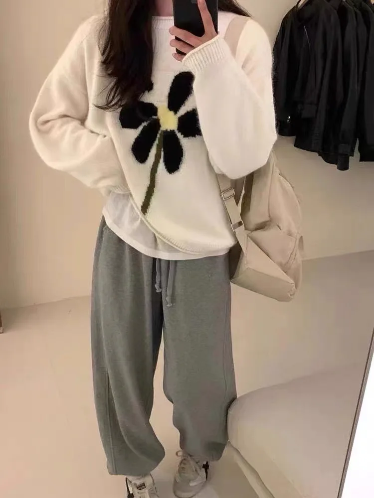 Jielur модный изящный Тюльпан Цветок абрикосовый свитер для женщин осень зима