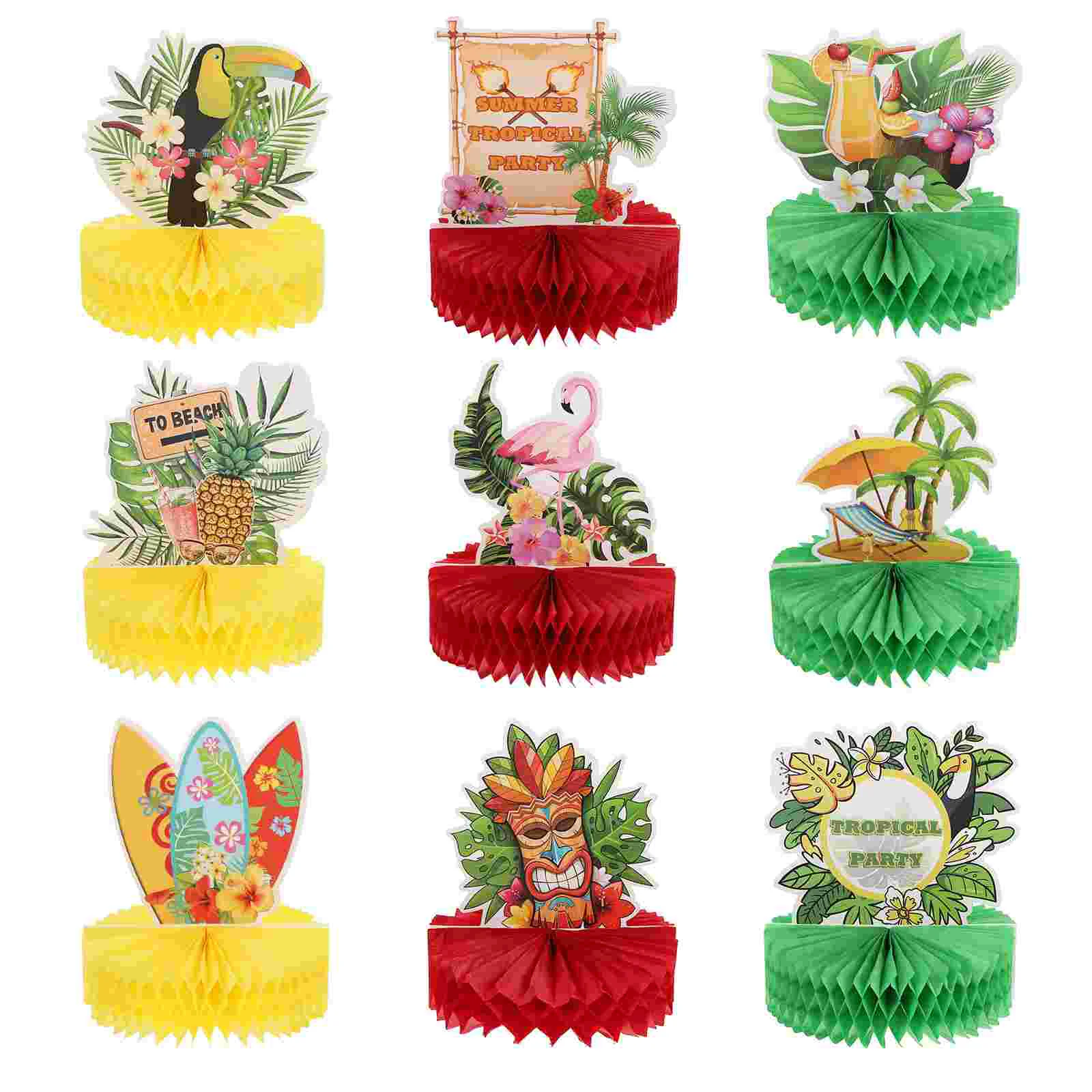 

1Set Unique Desktop Ornament Hawaii Themed Party Paper Honeycomb Adornment